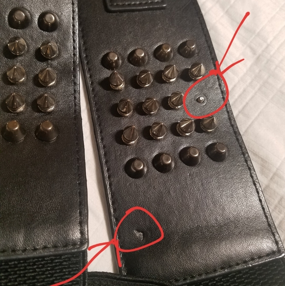 Goth Studded Wide Stretchy Belt - Picture 9 of 10